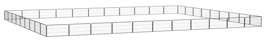 Παρκοκρέβατο Σκύλου 40 Πάνελ Μαύρο 100x50εκ Ατσάλι Βαφή Πούδρας