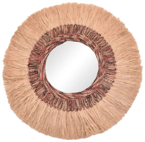 Καθρέπτης Paranome Inart sisal και abaca σε φυσικό Φ115x4εκ 339-000034 339-000034 Καφέ