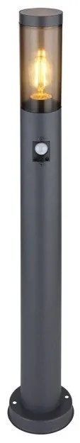 Επιδαπέδιο Φωτιστικό Κολώνα 1xΕ27 Ανθρακί 80cm IP44 Ανιχνευτής Κίνησης Boston 31588SAS Globo Lighting-31588SAS-Ανθρακί 31588SAS