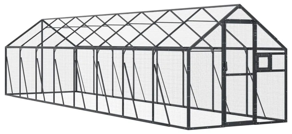 vidaXL Κλουβί Ανθρακί 1,79 x 8 x 1,85 μ. από Αλουμίνιο