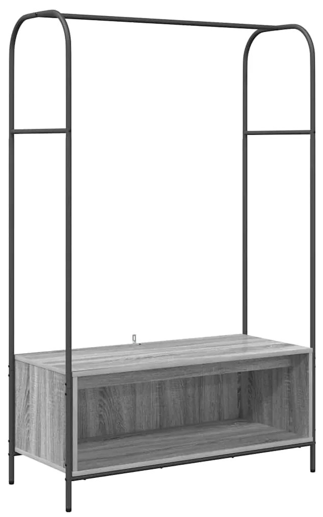 vidaXL Ράφι Ρούχων Γκρι 100 x 44 x 160 εκ Επεξεργασμένο ξύλο