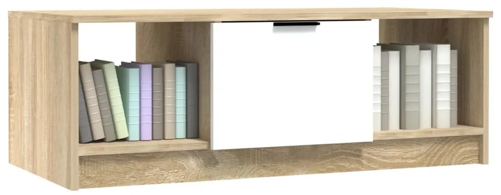 vidaXL Τραπεζάκι Σαλονιού Λευκό &amp; Sonoma Δρυς 102x50x36 εκ. Επεξ. Ξύλο
