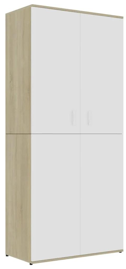 vidaXL Παπουτσοθήκη Λευκό/Sonoma Δρυς 80 x 39 x 178 εκ. Μοριοσανίδα