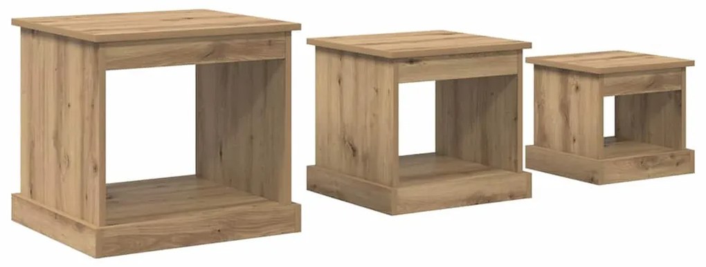 vidaXL Τραπεζάκι σαλονιού 3 pcs Artisan Oak Επεξεργασμένο ξύλο