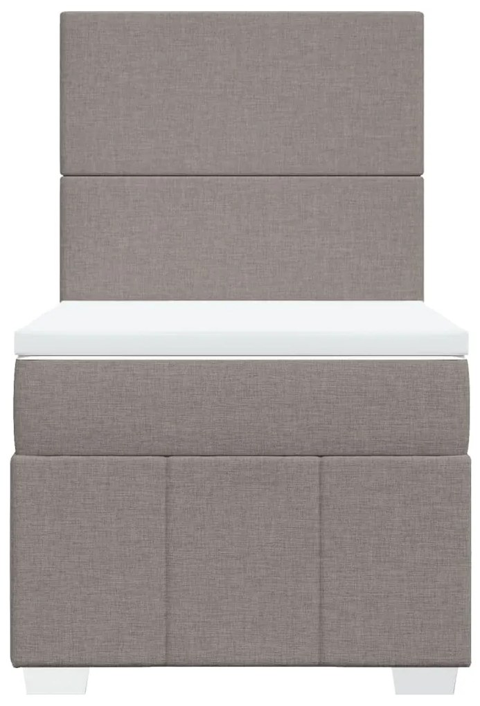 vidaXL Κρεβάτι Boxspring με Στρώμα Taupe 100 x 200 εκ. Υφασμάτινο