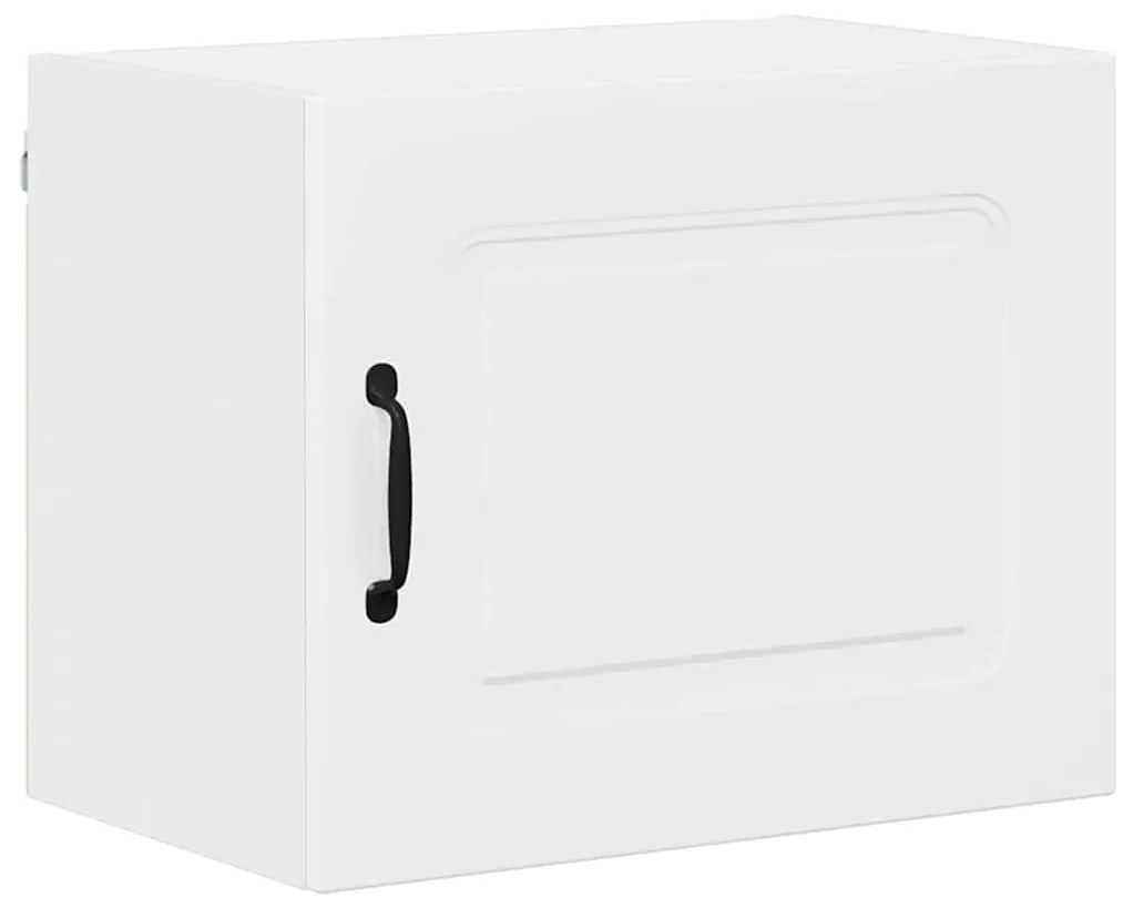 vidaXL Κρεμαστό ντουλάπι κουζίνας με ράφι Υψηλής γυαλάδας λευκό