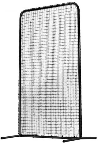 VEVOR I Screen Baseball for Batting Cage, 7x4 ft Baseball Softball Safety Screen, Body Protector Portable Batting Screen with Carry Bag &amp; Ground Stakes, Heavy Duty Pitching Net for Pitchers Protection