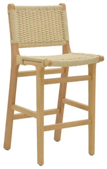 Σκαμπό Μπαρ Julien rubberwood Φυσικό-Έδρα Φυσικό Σχοινί 45x46x95εκ 263-000008 Pakoworld-263-000008-Μπεζ 263-000008
