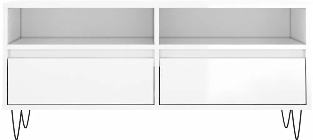 vidaXL Έπιπλο Τηλεόρασης Γυαλ. Λευκό 100x34,5x44,5 εκ. Επεξεργ. Ξύλο