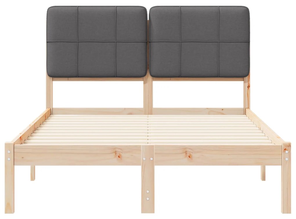 vidaXL Σκελετός Κρεβατιού με Επενδεδυμένο Κεφαλάρι Σκούρο Γκρι
