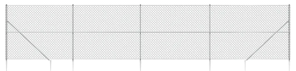 vidaXL Συρματόπλεγμα Περίφραξης Ασημί 2,2 x 10 μ. με Καρφωτές Βάσεις