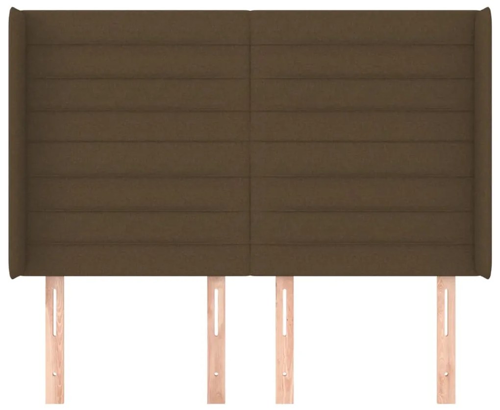 vidaXL Κεφαλάρι με Πτερύγια Σκούρο Καφέ 147x16x118/128 εκ. Υφασμάτινο