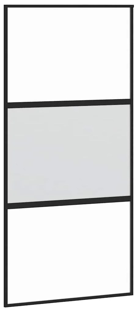 vidaXL Συρόμενη πόρτα με σετ υλικού 102,5x205 cm από γυαλί&amp;Αλουμίνιο