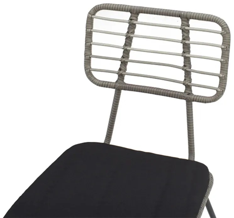 Τραπεζαρία Naoki - Kliton σετ 3τεμ pakoworld ανθρακί αλουμίνιο και μέταλλο σε μαύρη απόχρωση 80x80x74εκ