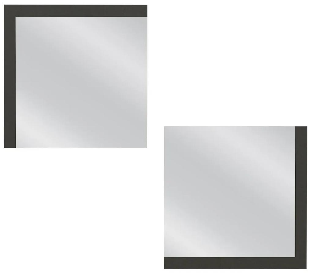 Καθρέπτης Τοίχου AHSA Ανθρακί Μοριοσανίδα/Γυαλί 60x60cm Σετ 2Τμχ - Γυαλί - 14410258