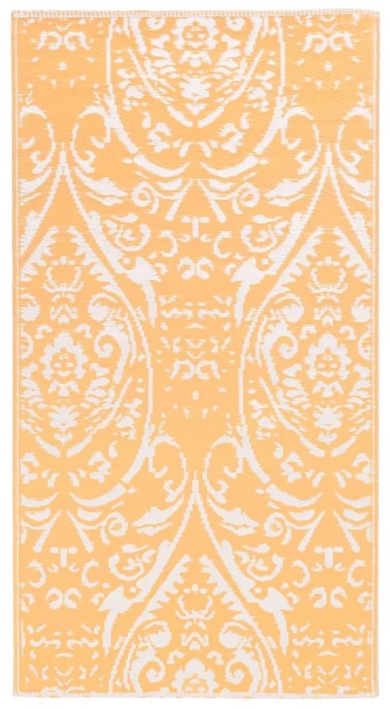 Χαλί Εξωτερικού Χώρου Πορτοκαλί/Λευκό 80x150 εκ. Πολυπροπυλένιο - Πορτοκαλί