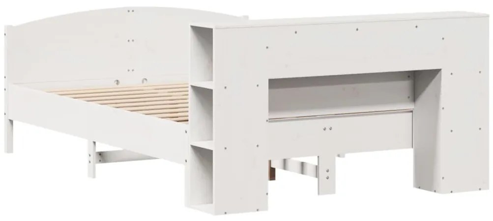 vidaXL Κρεβάτι Βιβλιοθήκη Χωρίς Στρώμα 140x190 εκ Μασίφ Ξύλο Πεύκου
