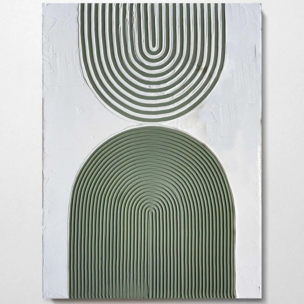 Πίνακας Καμβάς 3D 112RGN1110 70x100cm White-Green Wallity Κάθετοι Ξύλο, Καμβάς