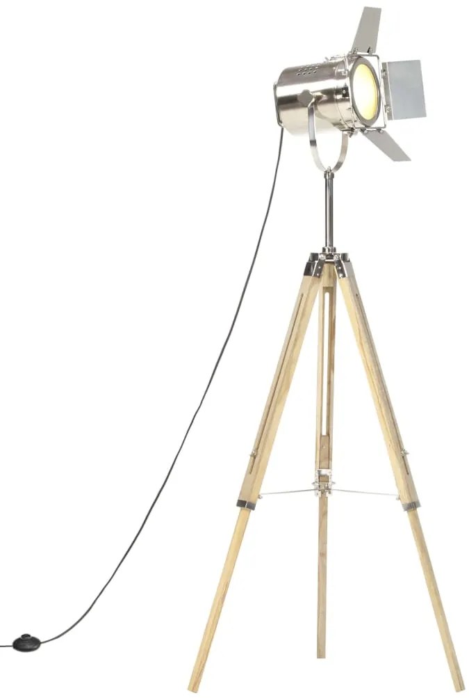 vidaXL Φωτιστικό Δαπέδου με Τρίποδο 140 εκ. από Μασίφ Ξύλο Μάνγκο