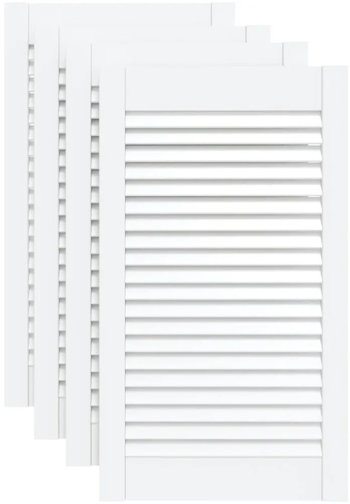 vidaXL Πορτάκια με Περσίδες 4 Τεμ. Λευκά 69x39,4εκ Μασίφ Ξύλο Πεύκου