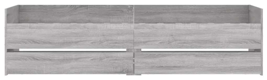 vidaXL Πλαίσιο Κρεβατιού με Συρτάρια Γκρι Sonoma 90 x 190 εκ.