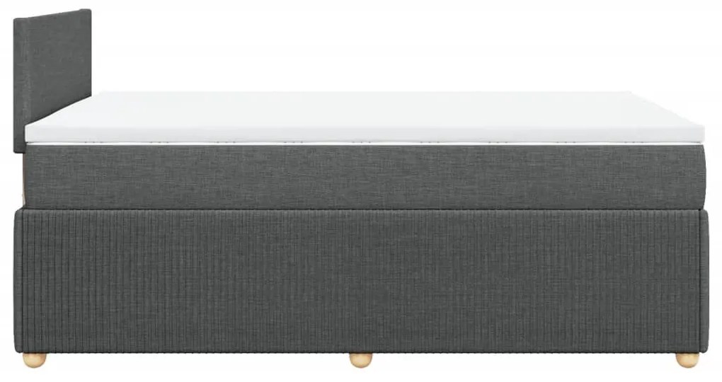 Κρεβάτι Boxspring με Στρώμα Σκούρο Γκρι 120x200 εκ. Υφασμάτινο - Γκρι