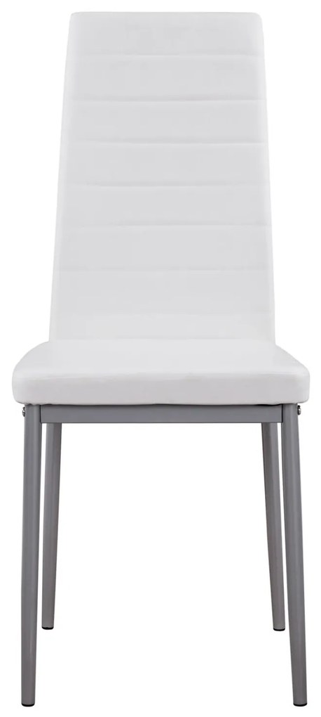 Καρέκλα LADY Μεταλλική με Κάθισμα PU Λευκό 40x48x95εκ. 4αδα 40x48x95 εκ.