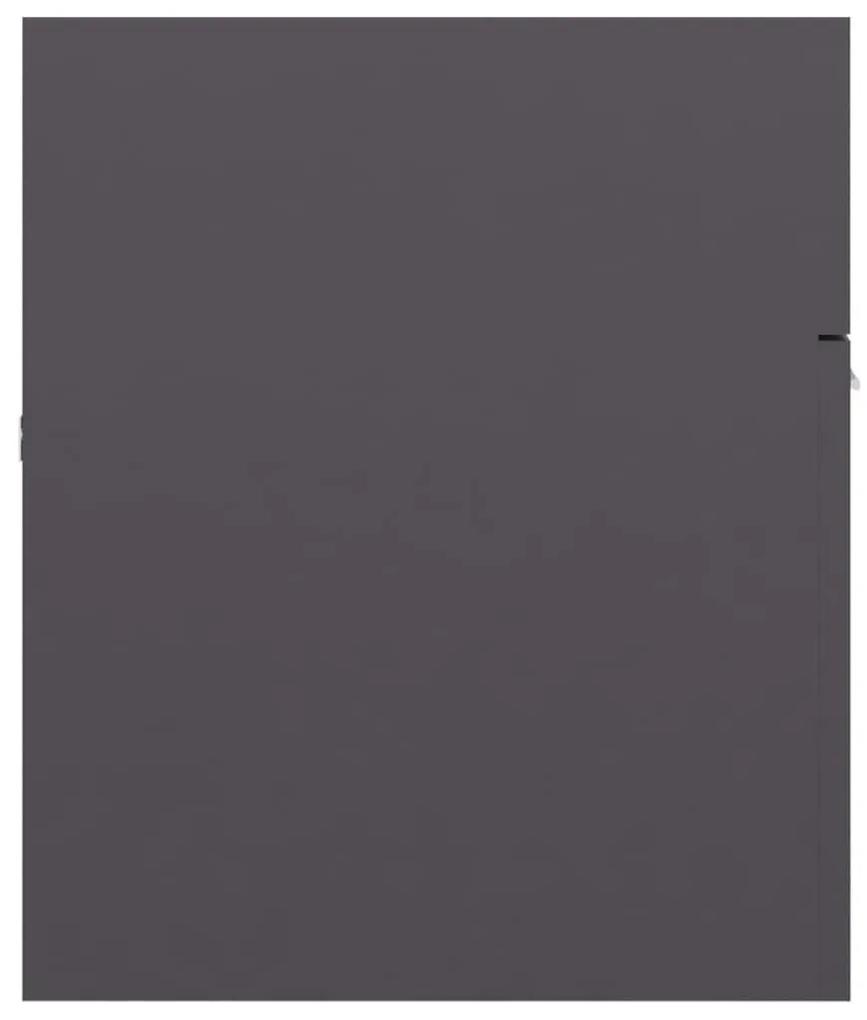 Ντουλάπι Νιπτήρα Γυαλιστερό Γκρι 100x38,5x46εκ. από Μοριοσανίδα - Γκρι