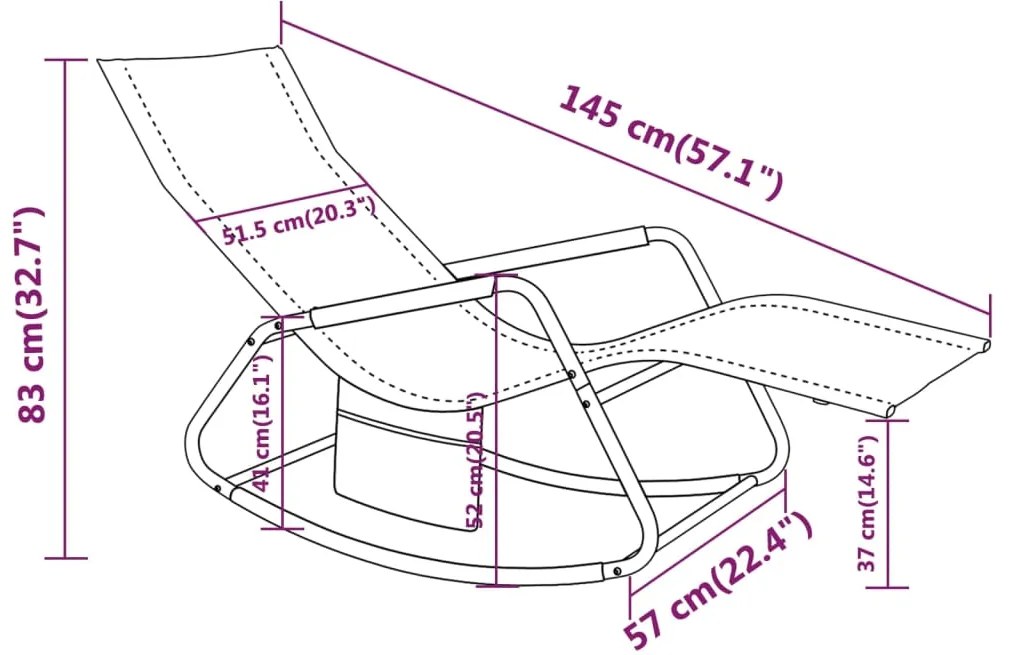 vidaXL Ξαπλώστρα Μαύρη από Ατσάλι και Textilene