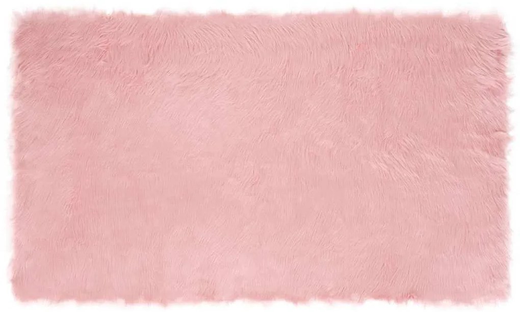 vidaXL Ψεύτικο Δέρμα Προβάτου Χαλί Tafalla Ροζ 100 x 200 cm