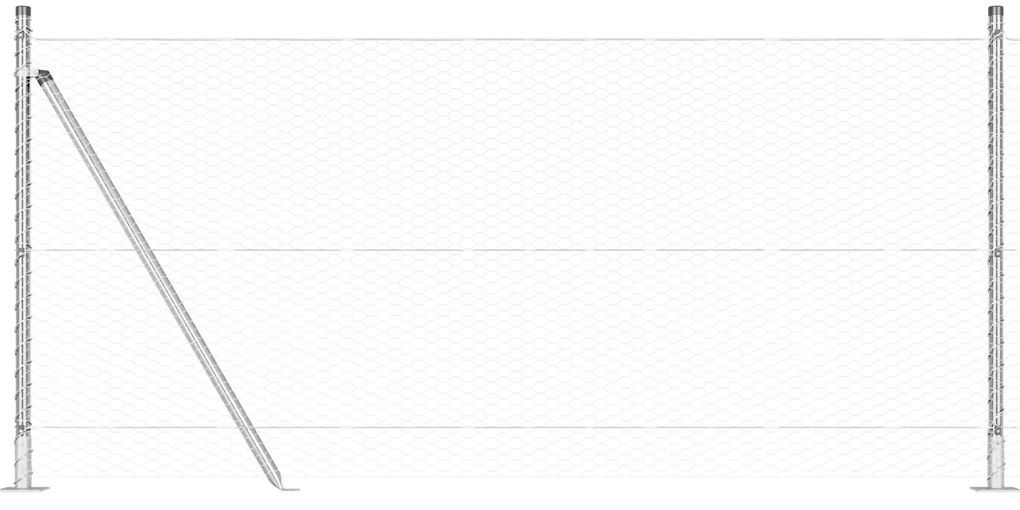 vidaXL Hexagon Fence 0.8x50 μ Γαλβανισμένος Χάλυβας