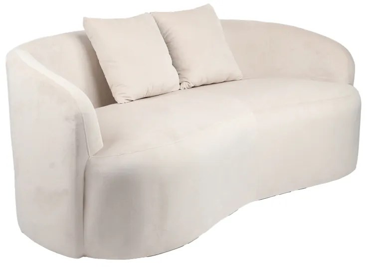 Intrahome Καναπές 2θέσιος Raini Intrahome με μαξιλάρια κρεμ βελούδο 178x82x68εκ | SKU: INTRAPA-366111160