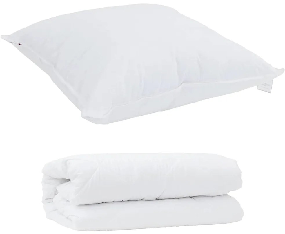 vidaXL Διπλό με Μαξιλάρι 2 pcs Λευκό 140 x 200 cm Μικροΐνες