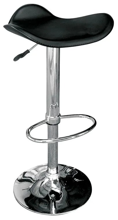 SADDLE Σκαμπό BAR, Βάση Χρώμιο, Pvc Μαύρο, Ρύθμιση Ύψους, Περιστρεφόμενο  45x43x58/64-79/85cm ΕΜ100,7