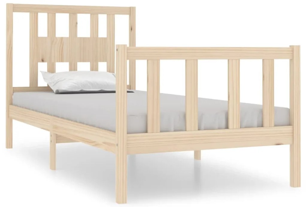 vidaXL Πλαίσιο Κρεβατιού 90 x 190 εκ. από Μασίφ Ξύλο Single