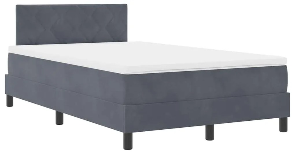 vidaXL Κρεβάτι με ελατήρια Σκούρο γκρι 120 x 200 cm Βελούδο
