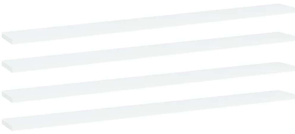 vidaXL Ράφια Βιβλιοθήκης 4 τεμ. Λευκά 100x10x1,5 εκ. από Μοριοσανίδα