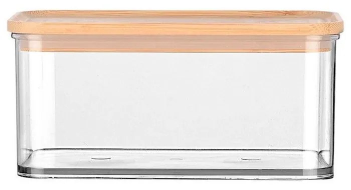 Δοχείο Αποθήκευσης Bamboo Essentials 01-24222 750ml Στοιβαζόμενο Natural-Clear Estia Plastic,Bamboo