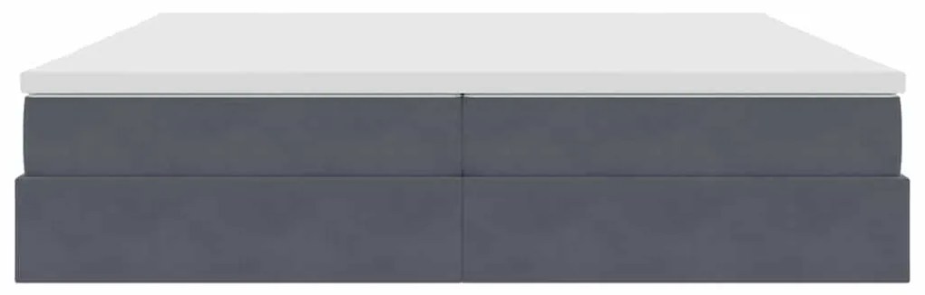 vidaXL Κρεβάτι με αποθηκευτικό χώρο και στρώμα με στρώμα Σκούρο Γκρι