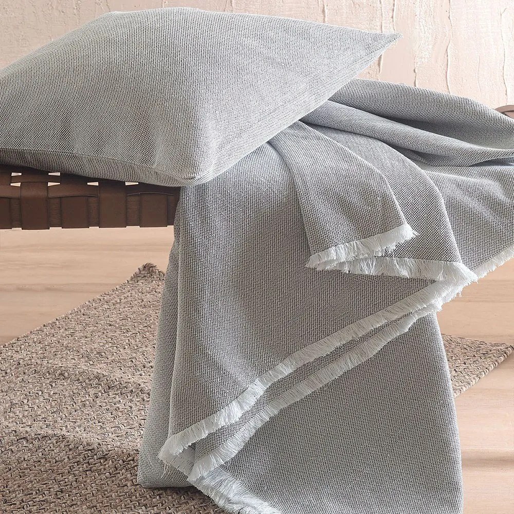 Ριχτάρι Raven Light Grey Ρυθμός Three-Seater 180x280cm Βαμβάκι-Πολυέστερ