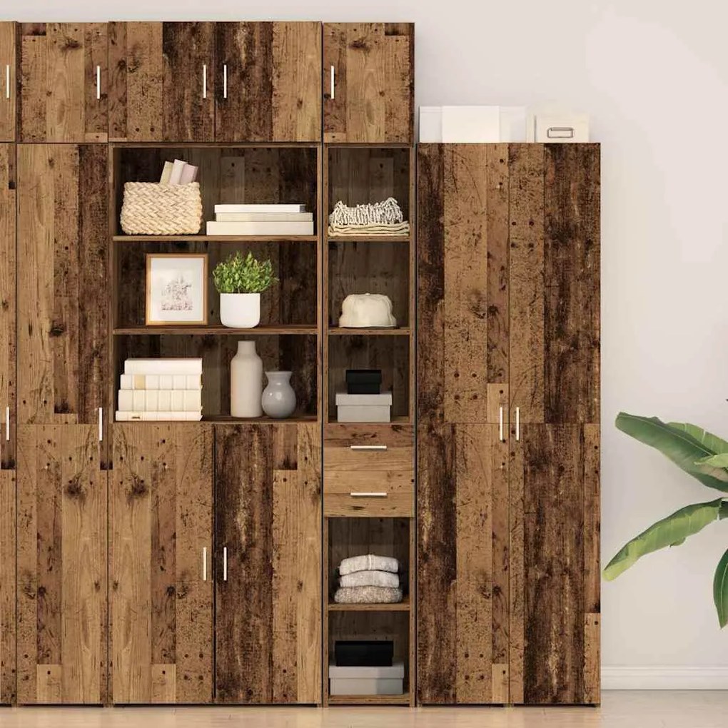 vidaXL Ντουλάπι Αποθήκευσης Παλιού Ξύλου 30x42.5x225 cm Κατασκευασμένο Ξύλο