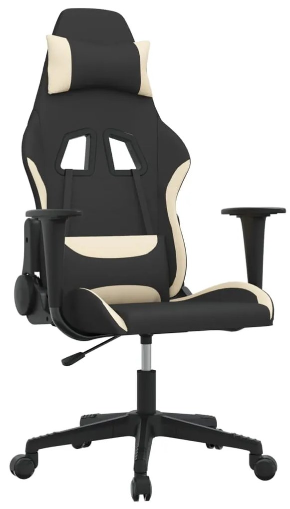 vidaXL Καρέκλα Gaming Μαύρη και Κρεμ Υφασμάτινη