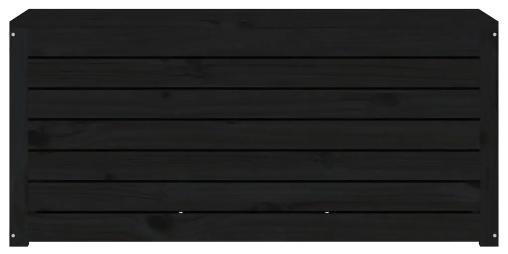 vidaXL Μπαούλο Κήπου Μαύρο 101 x 50,5 x 46,5 εκ από Μασίφ Ξύλο Πεύκου