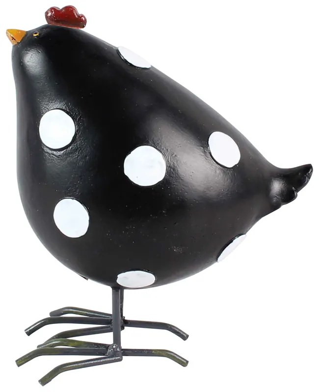 GALLINA BLACK DECO ΚΟΤΑ POLYRESIN ΜΑΥΡΟ ΛΕΥΚΟ 14x9xH16cm - 020882