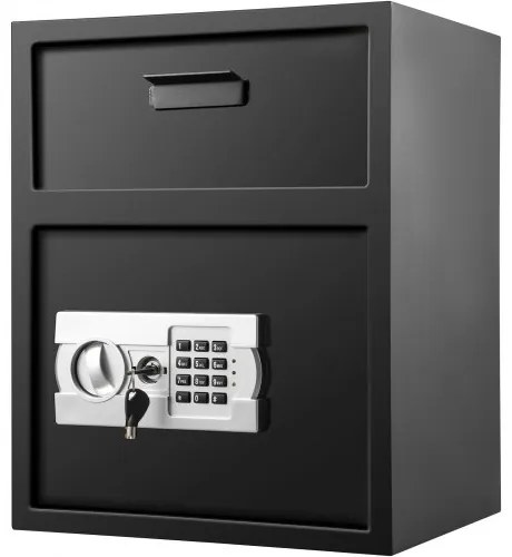 VEVOR Digital Depository Safe Electronic Code Lock, Deposit Safe with Two Emergency Keys, Depository Safe with Deposit Slot, Restaurant Safe Carbon Steel, Depository Box for Home, Hotel and Office