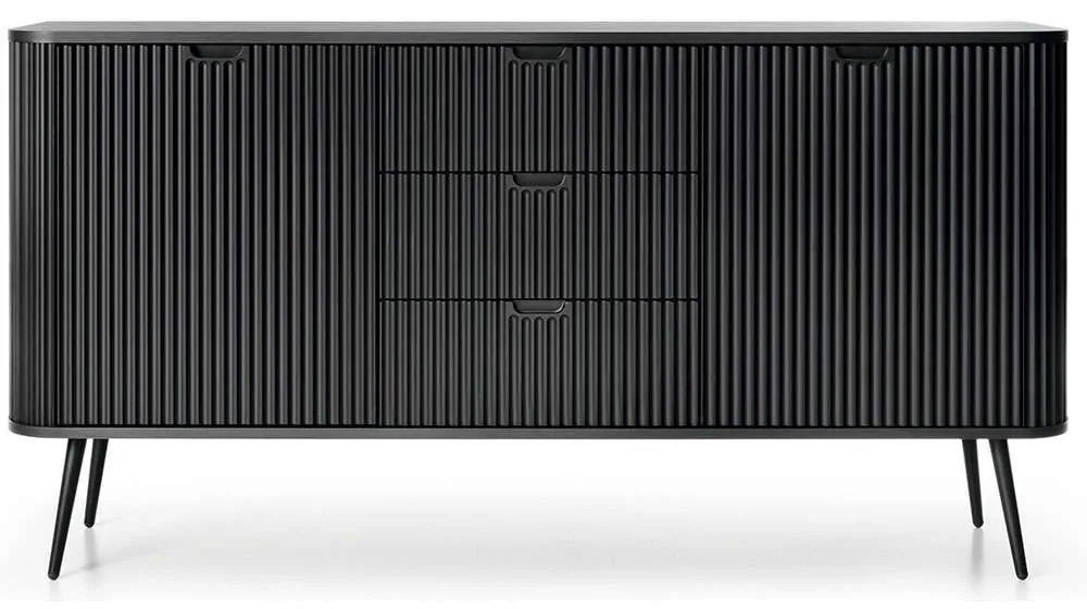 Μπουφές Zoha 162759199 168x39x87cm Black Μοριοσανίδα, Μέταλλο