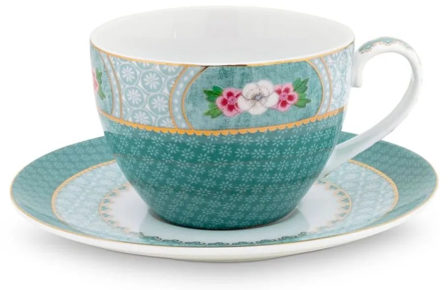 Φλυτζάνι Cappuccino Με Πιατάκι 51004083 Blushing Birds 280ml Blue Pip Studio Πορσελάνη