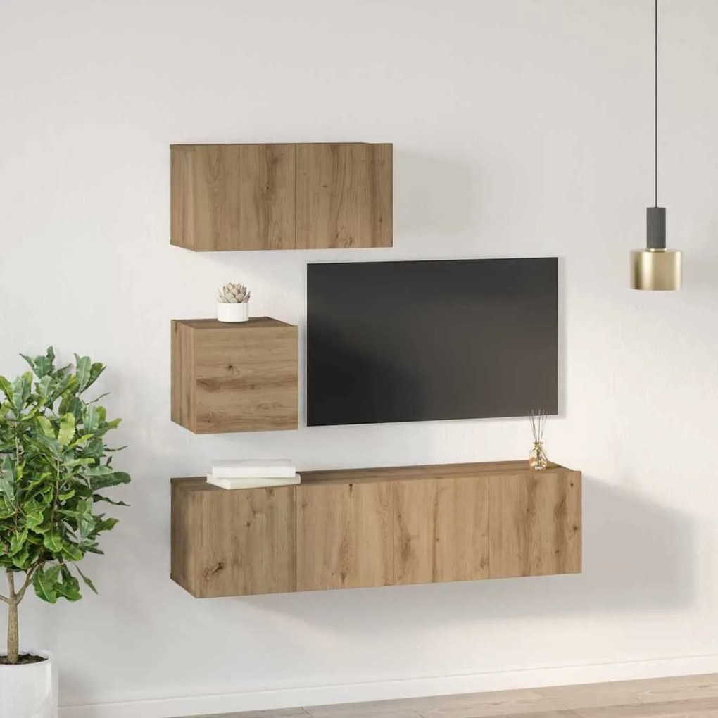 vidaXL Σετ επίπλου τηλεόρασης 4 pcs artisan δρυς 60 x 30 x 30 cm