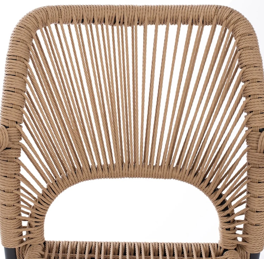 Σετ Κήπου Τραπεζαρία KRUM C21150 7 τεμ. Σκούρο Γκρί Αλουμίνιο - P.E. Twisted Rattan 160x90x73 εκ.