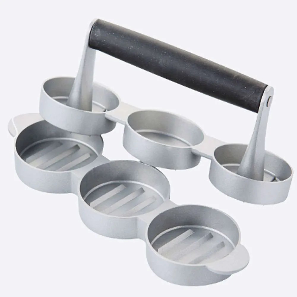 Πρέσα Για Μπιφτέκια 3 Θέσεων BC-ACC-7220 Φ6,8cm Inox-Black Barbecook Metal